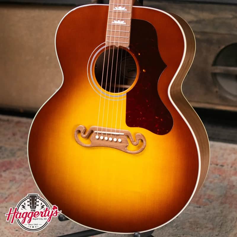 Gibson SJ-200 Studio Walnut Jumbo Acoustic/Electric Guitar - Satin Walnut Burst with Hardshell Case