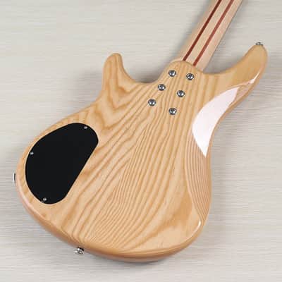 Custom 4 String Electric Bass, Burlwood Top Ash Body, Maple Neck, 24 Frets Fingerboard image 6