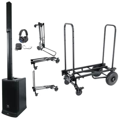 JBL EON ONE MK2 1500w Rechargeable Line Array DJ PA Speaker+Headphones+Cart image 1