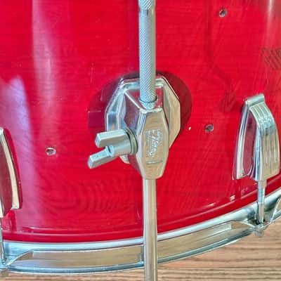 Vintage 70's Ludwig Vistalite 18" Floor Tom Red Acrylic for Drum Set Kit 1970's image 9