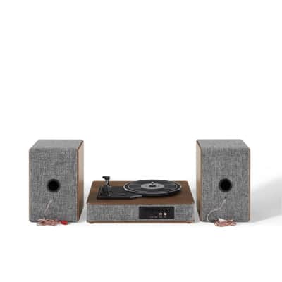 Crosley Aria Shelf System CR7020A With 3 Speed Turntable + Built-in Bluetooth, Gray -NEW image 6