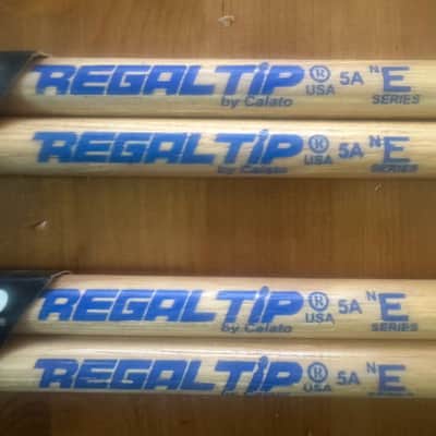Regal Tip 005E E Series Hickory/Nylon 5A-E Wood Drum Set/Kit Drumsticks - 2 Pairs image 2