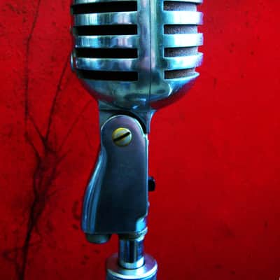 Vintage 1950's Electro-Voice 950 Cardax Crystal Microphone w Atlas DS-7 desk stand prop display # 6 image 6