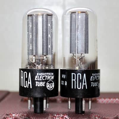 MARCONI 5Y3GT CANADA VT-197A TIGHT MATCH PAIR BLACK PLATE D GETTER TEST NOS+ MINTY VINTAGE 1960'S FOR RCA image 1