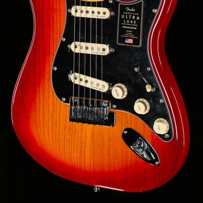 Fender American Ultra Luxe Stratocaster Maple Fingerboard Plasma Red Burst (568) image 1