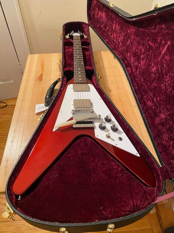 Gibson Custom Shop '67 Mahogany Flying V Reissue with Maestro Vibrola 2021 - Present - Sparkling Burgundy image 1