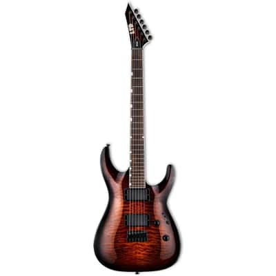 ESP LTD MH-200HT/QM Guitar - Dark Brown Sunburst image 2