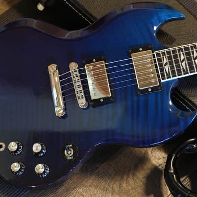 2006 Gibson SG Supreme Electric Guitar Figured Blue Burst + OHSC image 2