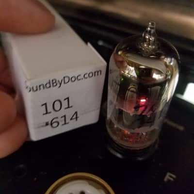 Sylvania Matched Pair (2) 6922 premium tNOS AT1000 TESTED Vacuum Tubes Gold pins rare D getter E88CC dual triode or GB6DG8 1963 image 8
