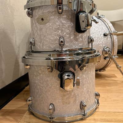 Premier Artist Series 5-Piece 8/10/12/14/22 Birch Drum Kit Set in White Marine Pearl (Rm4) image 4