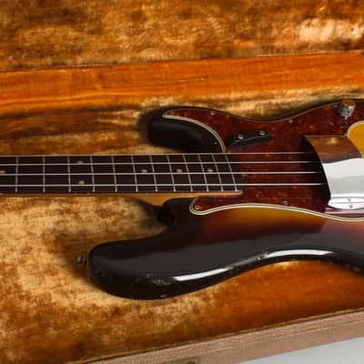 Fender Precision Bass Solid Body Electric Bass Guitar (1961), ser. #61838, original brown tolex hard shell case. image 14