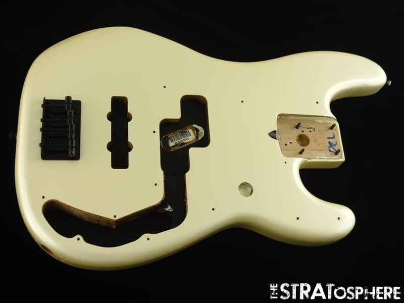 Fender Duff McKagan Deluxe Precision P BASS BODY + HARDWARE, White Pearl image 1