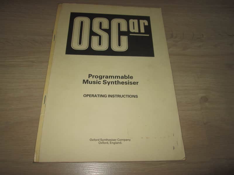 OSCar Vintage Synthesizer - Original Operating Instructions Owner's Manual - Rare image 1