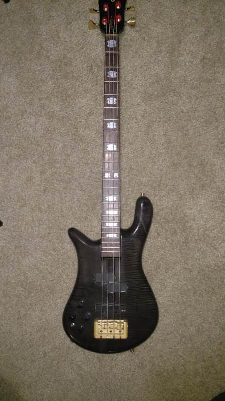 Left Handed Spector NS4CRFM Early-mid 90s Transparent Black image 1