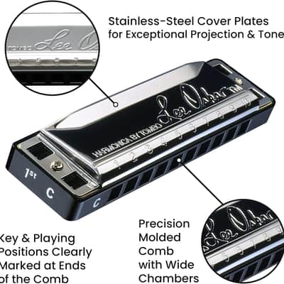Lee Oskar 1910-Bb Major Diatonic Harmonica - Key of Bb - Silver image 2