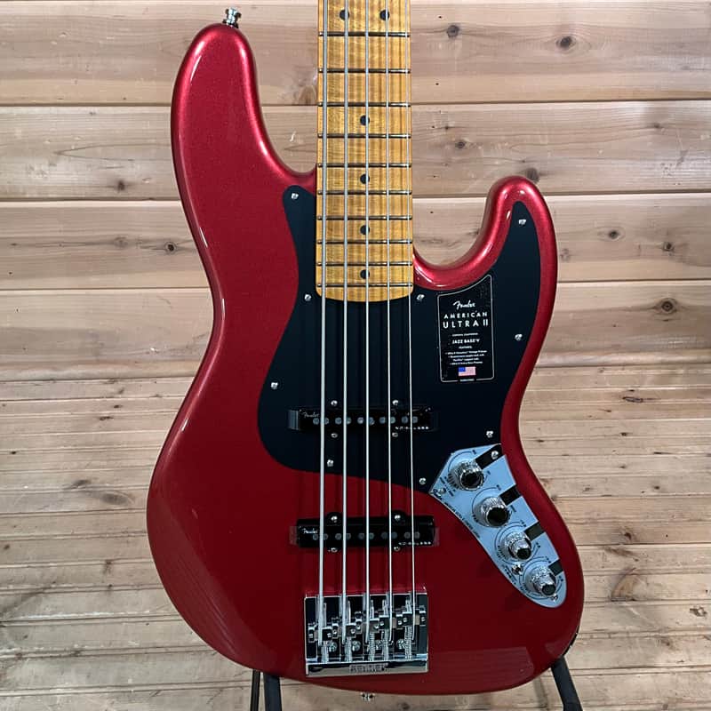 Fender American Ultra II Jazz Bass V Electric Bass Guitar - Sinister Red image 1