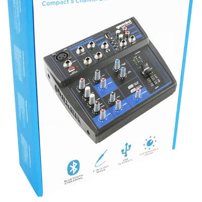 Gemini GEM-05USB Compact 5 Ch. Bluetooth Mixer w/USB/2 Bus/2 Band EQ+Backpack image 19