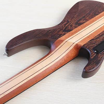 Custom 5 String Bass, Solid Wenge Wood Body, Maple Neck Through image 6