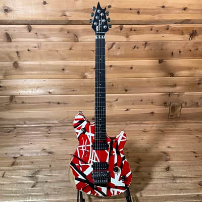 EVH Limited Edition Wolfgang Special Striped Series Electric Guitar - Red, Black, and White Aged image 2