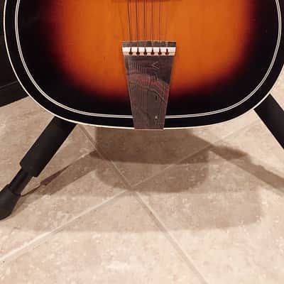 '60s vintage Kay 5160 'T' logo flat-top guitar and case. image 4