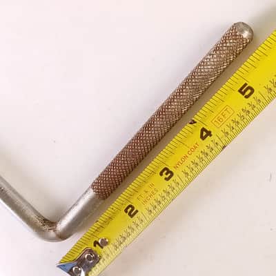 Slingerland 3/8x10.25"Cymbal L-Arm Rod Nickel Vintage 50s Bass Drum Mount Holder image 2
