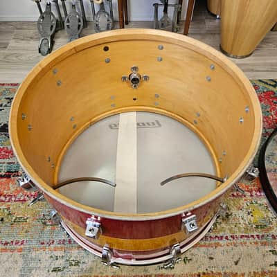Ludwig Tri-Band Red & Gold Sparkle 3-ply Kit 22-16-12" Blue/Olive Badge image 7