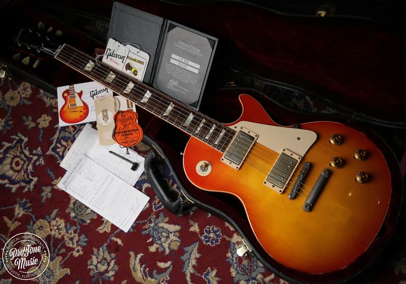 Gibson USA Custom Shop 58' R8 Reissue Les Paul Washed Cherry Sunburst image 1