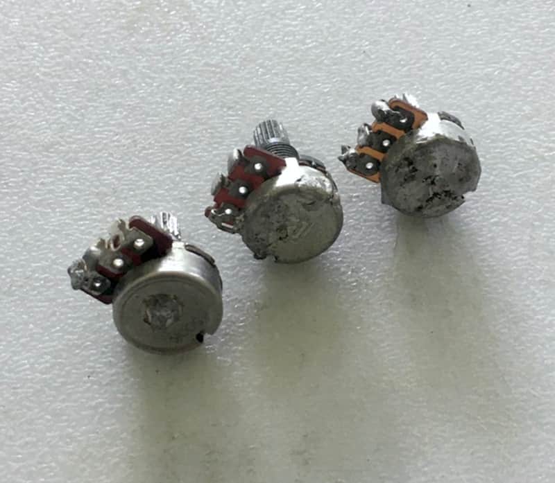 3 Vintage A500K B500K Electric Guitar Tele Strat LP Micro Pots Wiring 500K Short Shaft 1990s image 1