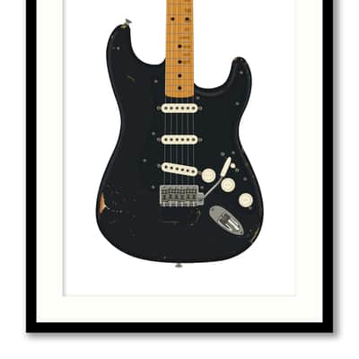 Fender Stratocaster | David Gilmour - "The Black Strat" | Half scale PRINT image 1