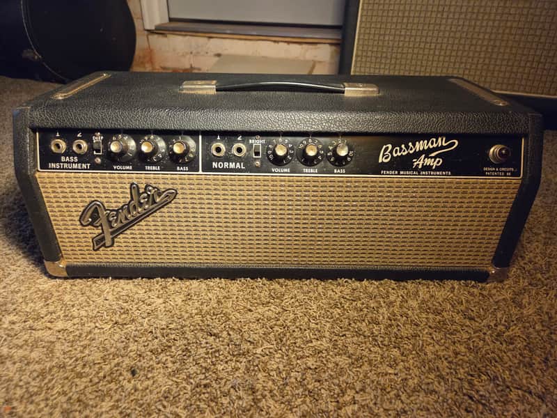 1966 Fender Bassman head, blackface era image 1