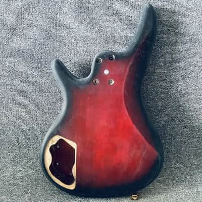 Quilted Maple Top Red Burst 4 String Basswood Bass Body image 2