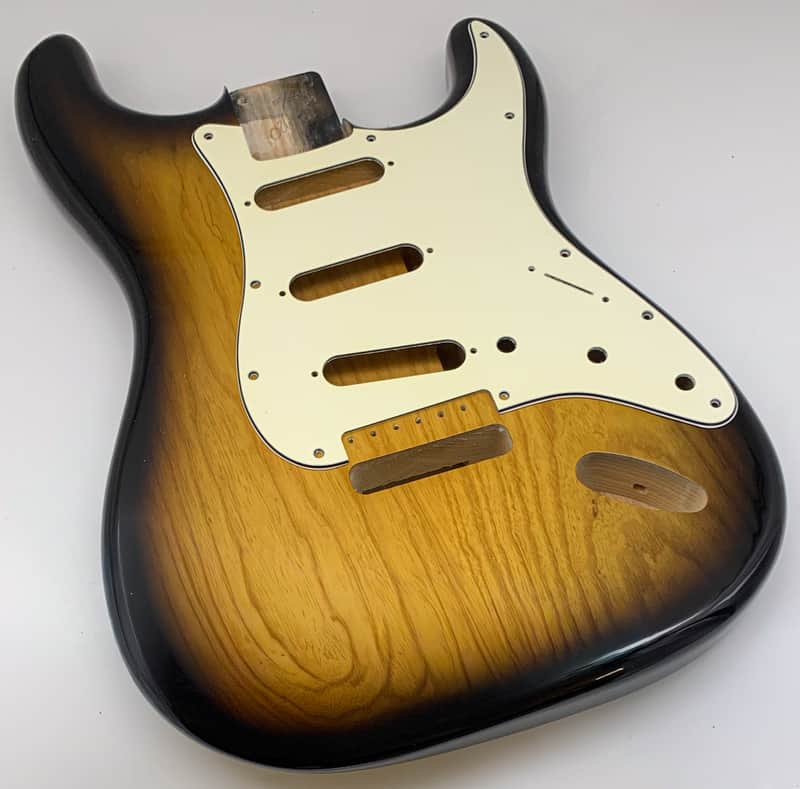 3lbs 8oz BloomDoom Nitro Lacquer Aged Relic 2 Tone Sunburst Hardtail S-Style Vintage Custom Guitar Body image 1