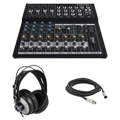 Mackie Mix12FX 12-channel Compact Mixer with Effects, StreamEye Cans50 Professional Studio Headphones & XLR Cable image 1