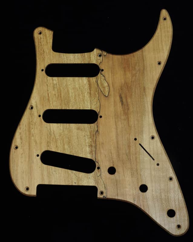 Spalted Maple Wooden Stratocaster Strat SSS Pickguard #178  USMCA Compliant image 1
