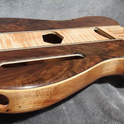 Babik Custom Telecaster Style body, Long board style, Walnut on wormy Butternut , Light weight, Handmade 2026 image 12