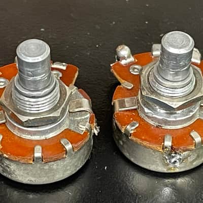 Stackpole Vintage 1956 set of 2 250K Solid shaft pots Cap Pre CBS 1957 1950's Telecaster Duo sonic Musicmaster Potentiometers image 1