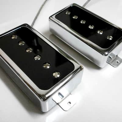 Humbucker Sized P90 Pickups SET Hand Wound PAF Size Single Coil Q Bridge Neck by Q pickups image 2