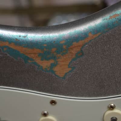American Fender Stratocaster Silver Sparkle Heavy Relic Custom Shop Texas Specials HSS image 4