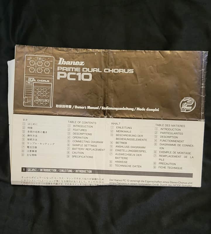 IBANEZ PC10 Owner's Manual image 1