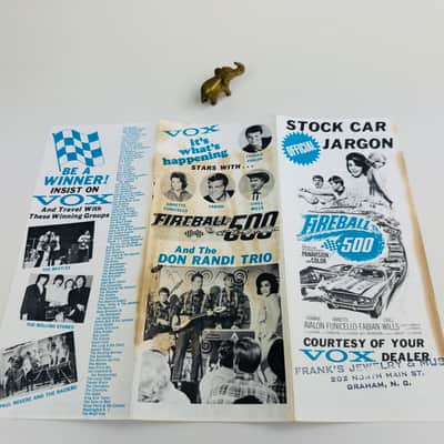 Vox "Fireball 500" Stock Car Jargon Foldout 1966 image 3