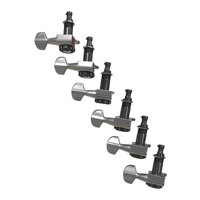 D'Addario Auto-Trim Locking Tuners 6 In-Line Right Handed (Chrome) image 1