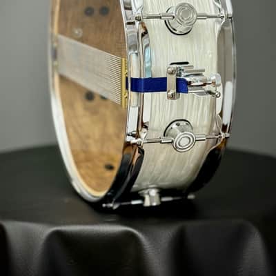 Custom Built Maple 14 x 4 Inch Snare Drum White Oyster Maple Snare Drum 2025 - White Oyster Wrap image 17