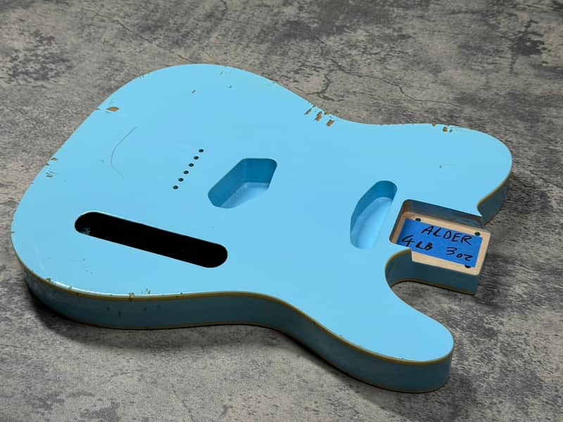 Real Life Relics Tele® Telecaster® Body Double Bound Aged Sonic Blue image 1