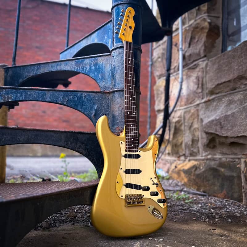 1986 Chandler San Fransisco S-Body T-Neck Super Strat Partscaster - Shoreline Gold - w/Case image 1
