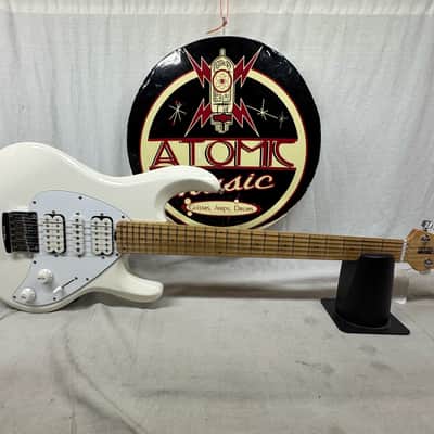 Ernie Ball Music Man Silhouette HSH Hardtail Guitar with Case 2018 - White / Maple neck image 2