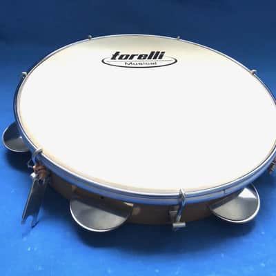 10" Torelli Professional Capoeira Pandeiro Tambourine  Natural Goat Leather Head Light Wood Body image 5