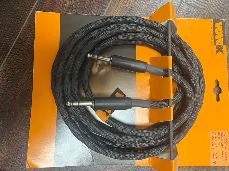 Vovox Vovox Link 6.0919 Direct S Balanced/Microphone cable 3.5m/11.5ft TRS-TRS 2018 - Black image 1