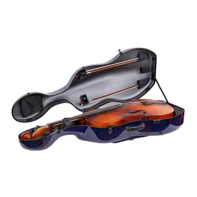 Crossrock 100% Carbon Fiber Case fits 4/4 Full-Size Cello, 7 Lb Lightweight - Blue image 4
