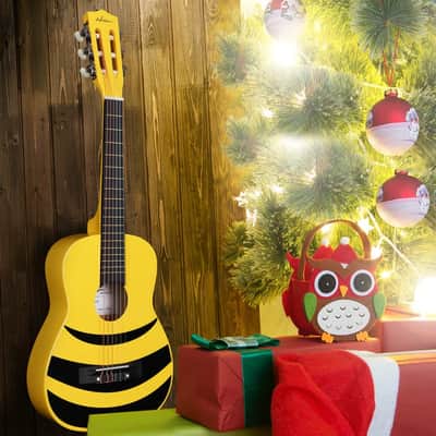 ADM Beginner Acoustic Classical Guitar Nylon Strings Wooden Guitar Bundle Kit for Kid Boy Girl Student Youth Guitarra Online Lessons with Gig Bag, Strap, Tuner, Picks (30 Inch, Honey Bee) image 9