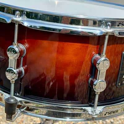 Sonor AQ2 13" x 06" Maple Snare Drum Brown Fade Gloss image 2